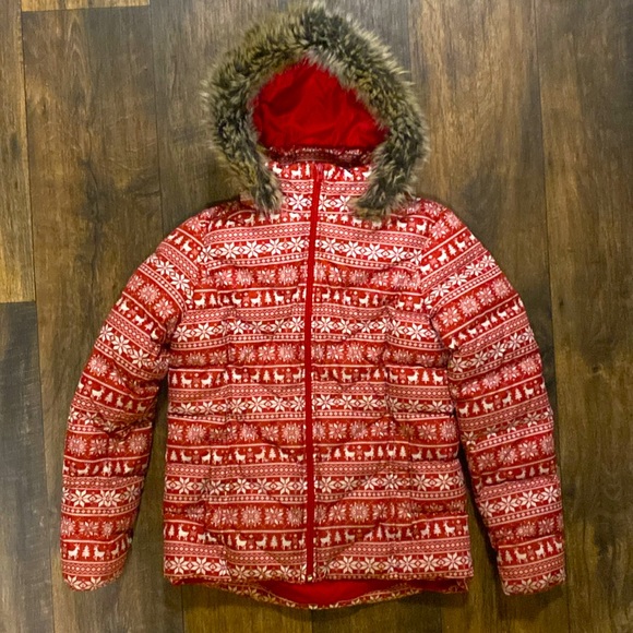 Lands' End Jackets & Blazers - Lands End winter pattern puffer coat